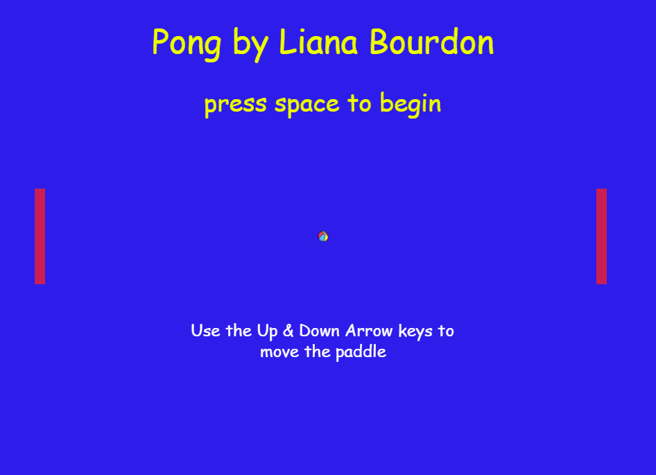 Screenshot of my Construct 3 Pong game (player vs. computer).